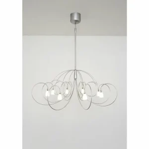 Luminaires Holländer Suspension Holländer ROSASPINTA GROSS Argenté, 8 lumières* Lampes En Verre