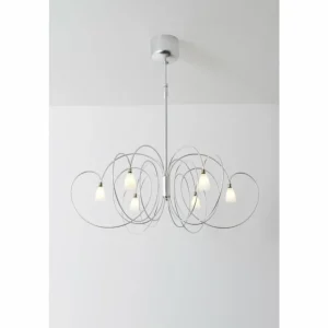 Luminaires Holländer Suspension Holländer ROSASPINA Argenté, 6 lumières* Lampes En Verre