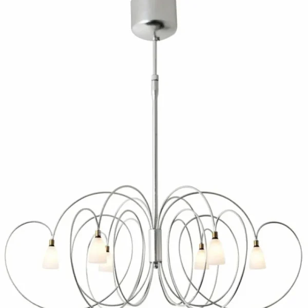 Luminaires Holländer Suspension Holländer ROSASPINA Argenté, 6 lumières* Lampes En Verre