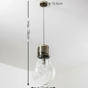 hofstein Suspension Hova Nickel mat, 1 lumière* Lampes En Verre
