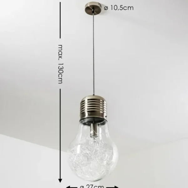 hofstein Suspension Hova Nickel mat, 1 lumière* Lampes En Verre