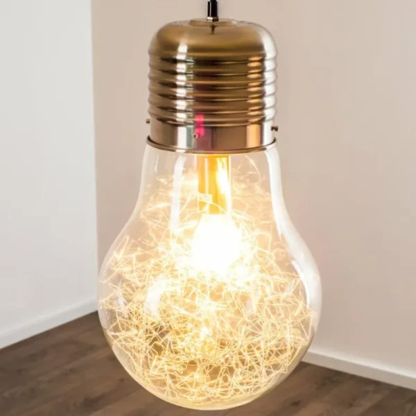 hofstein Suspension Hova Nickel mat, 1 lumière* Lampes En Verre