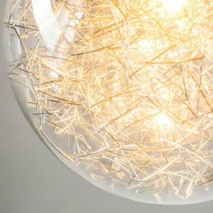 hofstein Suspension Hova Nickel mat, 1 lumière* Lampes En Verre