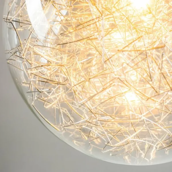 hofstein Suspension Hova Nickel mat, 1 lumière* Lampes En Verre