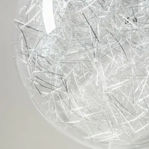 hofstein Suspension Hova Nickel mat, 1 lumière* Lampes En Verre