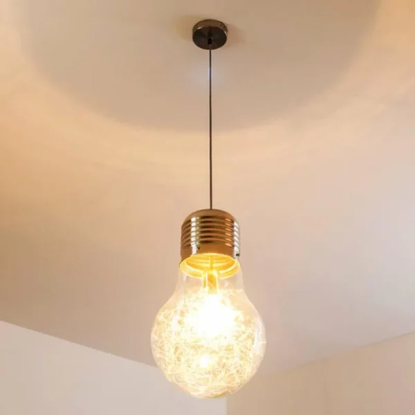 hofstein Suspension Hova Nickel mat, 1 lumière* Lampes En Verre