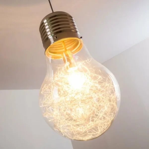 hofstein Suspension Hova Nickel mat, 1 lumière* Lampes En Verre