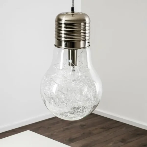 hofstein Suspension Hova Nickel mat, 1 lumière* Lampes En Verre