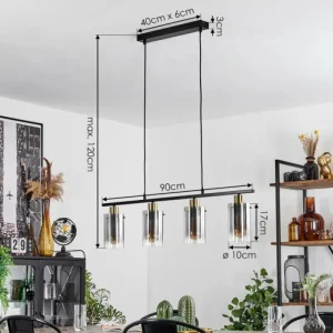 hofstein Suspension Hunouri Noir, 4 lumières* Lampes Modernes