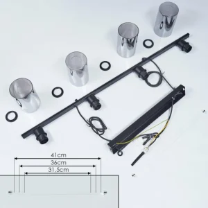 hofstein Suspension Hunouri Noir, 4 lumières* Lampes Modernes