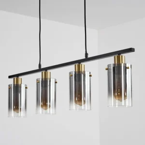 hofstein Suspension Hunouri Noir, 4 lumières* Lampes Modernes