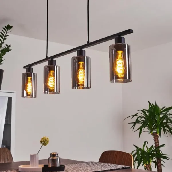 hofstein Suspension Hunouri Noir, 4 lumières* Lampes Modernes