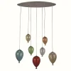 Luminaires Ideallux Suspension Ideal Lux CLOWN Chrome, 7 lumières* Lampes En Verre