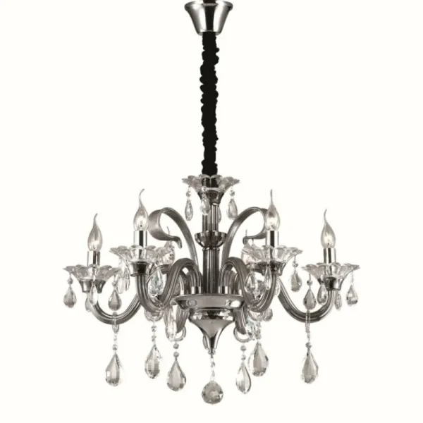 Luminaires Ideallux Suspension Ideal Lux COLOSSAL Chrome, 6 lumières* Lampes En Verre