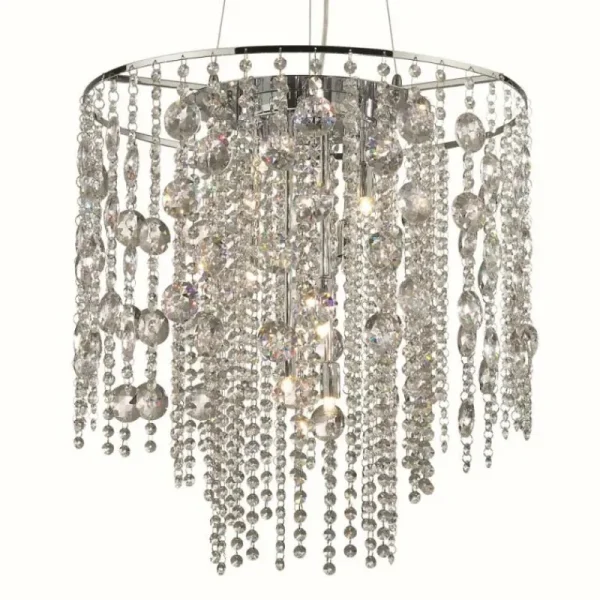 Luminaires Ideallux Suspension Ideal Lux EVASIONE Chrome, 10 lumières* Lampes En Verre