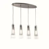 Luminaires Ideallux Suspension Ideal Lux KUKY Chrome, 4 lumières* Lampes En Verre