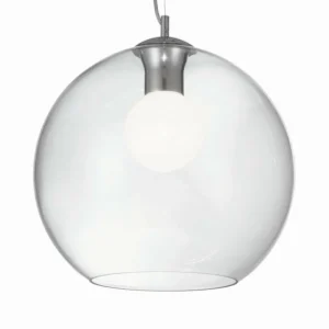 Luminaires Ideallux Suspension Ideal Lux NEMO Chrome, 1 lumière* Lampes En Verre