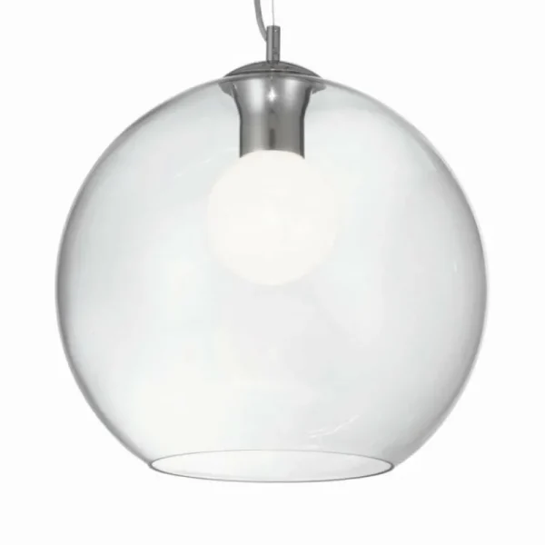 Luminaires Ideallux Suspension Ideal Lux NEMO Chrome, 1 lumière* Lampes En Verre