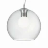 Luminaires Ideallux Suspension Ideal Lux NEMO Chrome, 1 lumière* Lampes En Verre