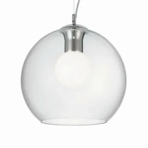 Luminaires Ideallux Suspension Ideal Lux NEMO Chrome, 1 lumière* Lampes En Verre