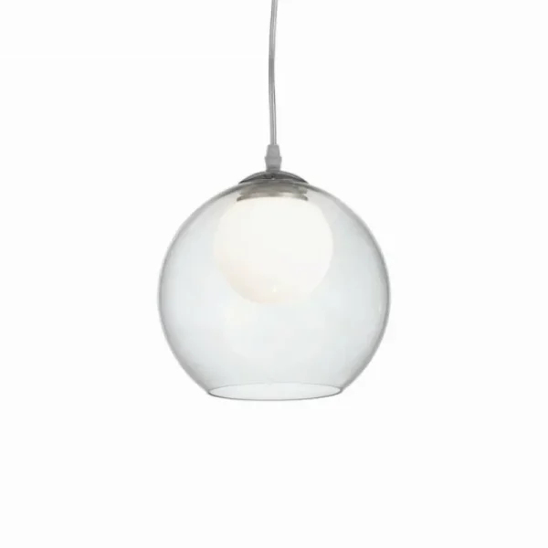 Luminaires Ideallux Suspension Ideal Lux NEMO Chrome, 1 lumière* Lampes En Verre