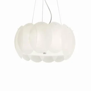 Luminaires Ideallux Suspension Ideal Lux OVALINO Blanc, 5 lumières* Lampes En Verre