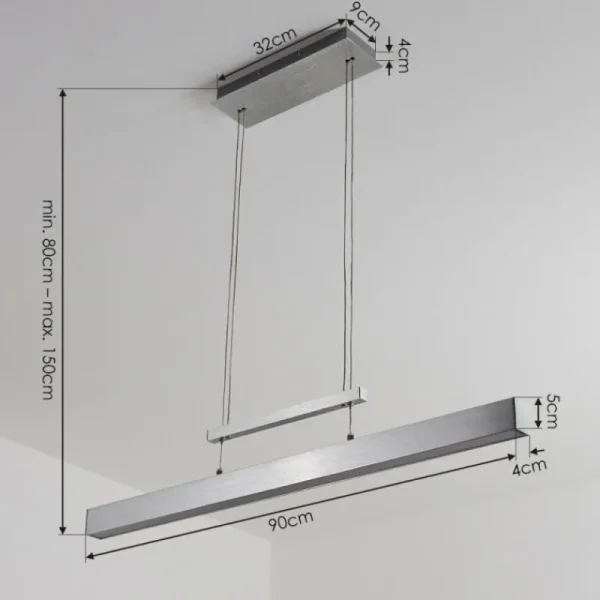 hofstein Suspension Ifo LED Aluminium brossé, 3 lumières* Lampes Modernes