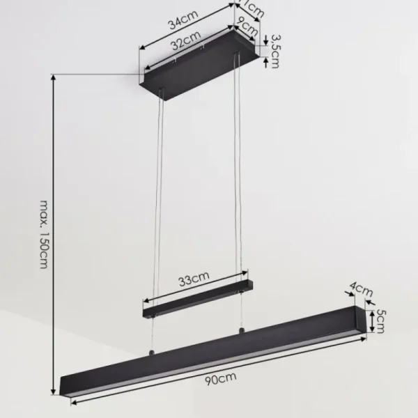 hofstein Suspension Ifo LED Noir, 1 lumière* Lampes Modernes