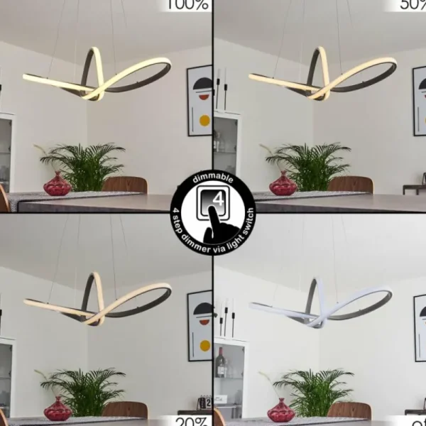 hofstein Suspension Ignal LED Nickel mat, 1 lumière* Lampes Modernes