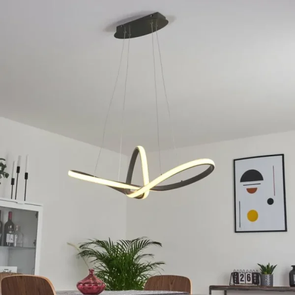 hofstein Suspension Ignal LED Nickel mat, 1 lumière* Lampes Modernes