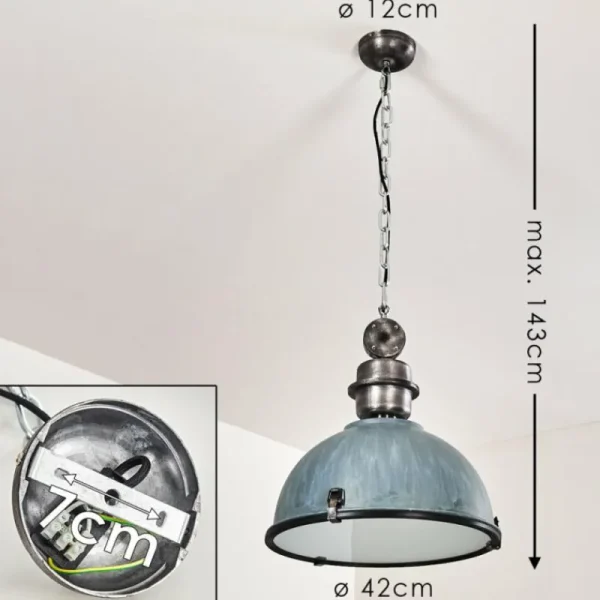 hofstein Suspension Ilvy Gris, Argenté, 1 lumière* Lampes En Verre