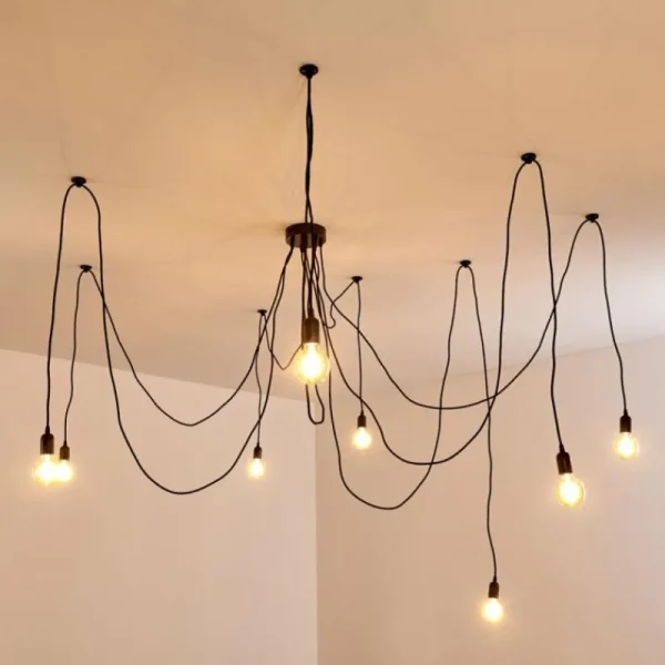 hofstein Suspension Imini Noir, 8 lumières* Lampes Modernes