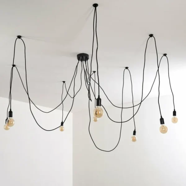 hofstein Suspension Imini Noir, 8 lumières* Lampes Modernes