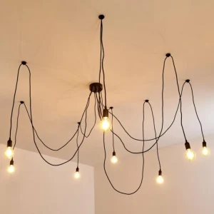 hofstein Suspension Imini Noir, 8 lumières* Lampes Modernes