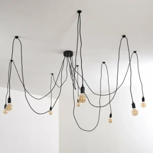 hofstein Suspension Imini Noir, 8 lumières* Lampes Modernes