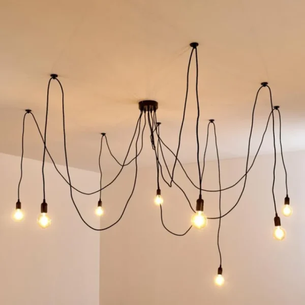 hofstein Suspension Imini Noir, 8 lumières* Lampes Modernes
