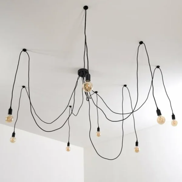 hofstein Suspension Imini Noir, 8 lumières* Lampes Modernes