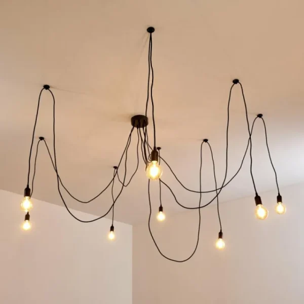 hofstein Suspension Imini Noir, 8 lumières* Lampes Modernes