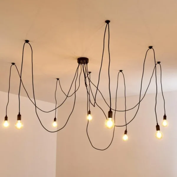 hofstein Suspension Imini Noir, 8 lumières* Lampes Modernes