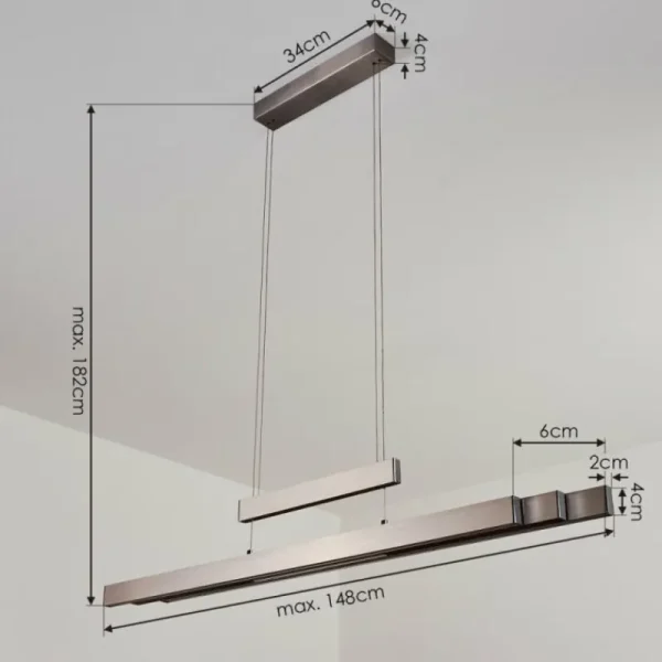 hofstein Suspension Inicio LED Nickel mat, 5 lumières* Lampes Modernes