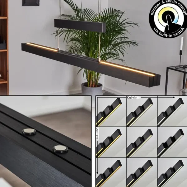hofstein Suspension Inicio LED Noir, 3 lumières* Lampes Modernes