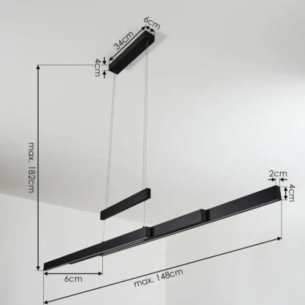 hofstein Suspension Inicio LED Noir, 3 lumières* Lampes Modernes