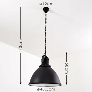 hofstein Suspension Jonsered Noir, 1 lumière* Lampes En Verre