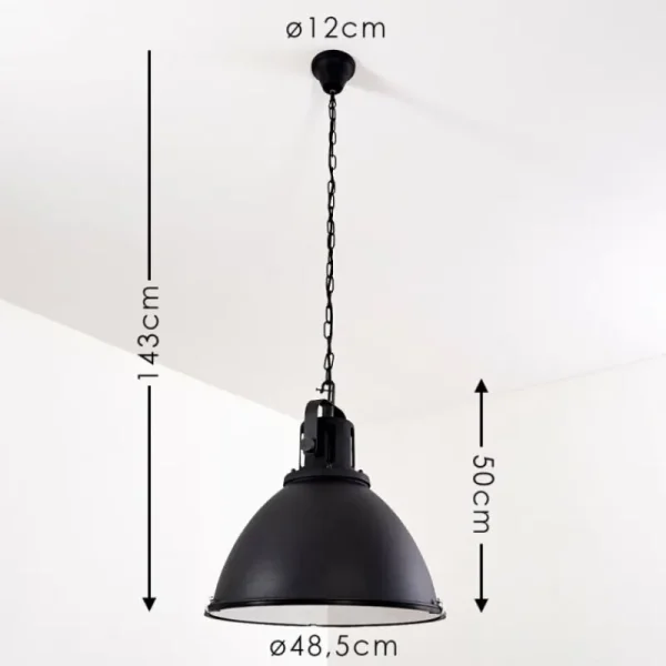 hofstein Suspension Jonsered Noir, 1 lumière* Lampes En Verre