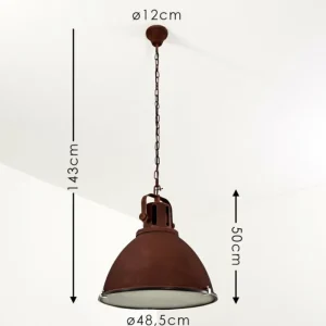 hofstein Suspension Jonsered Rouille, 1 lumière* Lampes En Verre