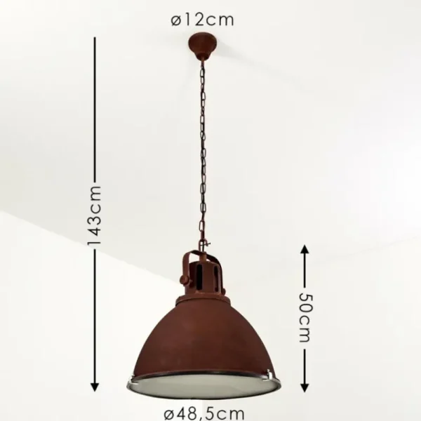 hofstein Suspension Jonsered Rouille, 1 lumière* Lampes En Verre