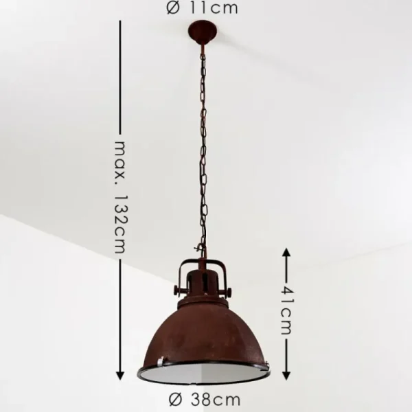 hofstein Suspension Jonsered Rouille, 1 lumière* Lampes En Verre
