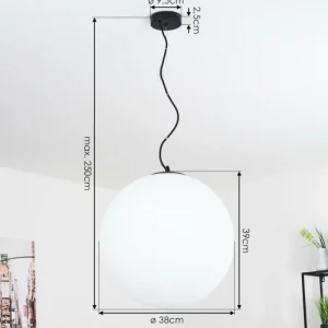 hofstein Suspension Karhia Noir, 1 lumière* Lampes En Verre