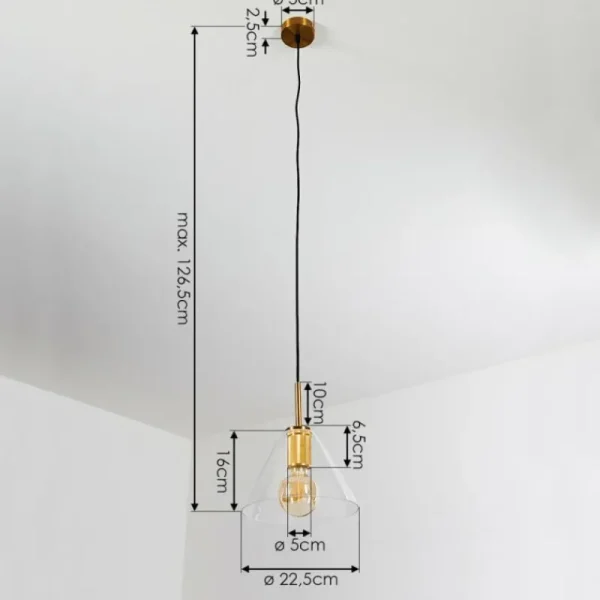 hofstein Suspension Karo Laiton, 1 lumière* Lampes En Verre