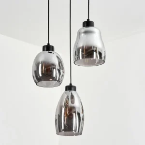 hofstein Suspension Kenong Fumé, Noir, 3 lumières* Lampes Modernes